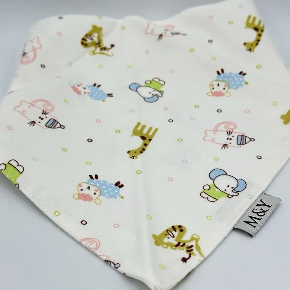 M&Y Organic Bandana Bibs 2 Packs Of Four Soft, Double-Sided, Adjustable Snap